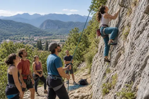 Escalade demi-journée découverte en falaise